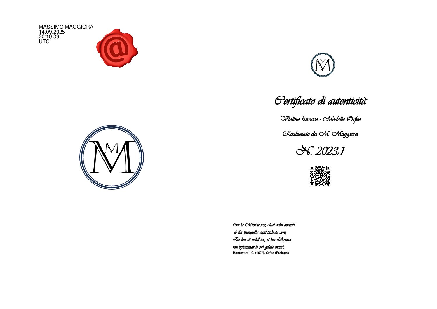 2023:1- Maggiora M. - Violino Barocco - immagine 5